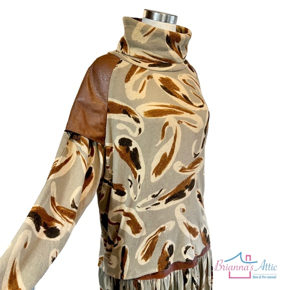 Bellissima women turtleneck padded long sleeve top and Skirt brown Maxi-dress XL - Picture 4 of 11